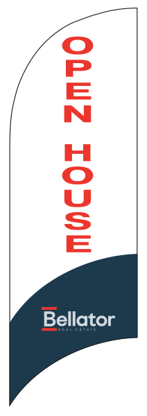 Open House Feather Flag Only, 7-Foot, White and Blue